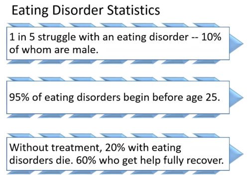 Figure 1 Stats taken from www.anred.com (Anorexia Nervosa and Related Eating Disorders) and healthyteenproject.com